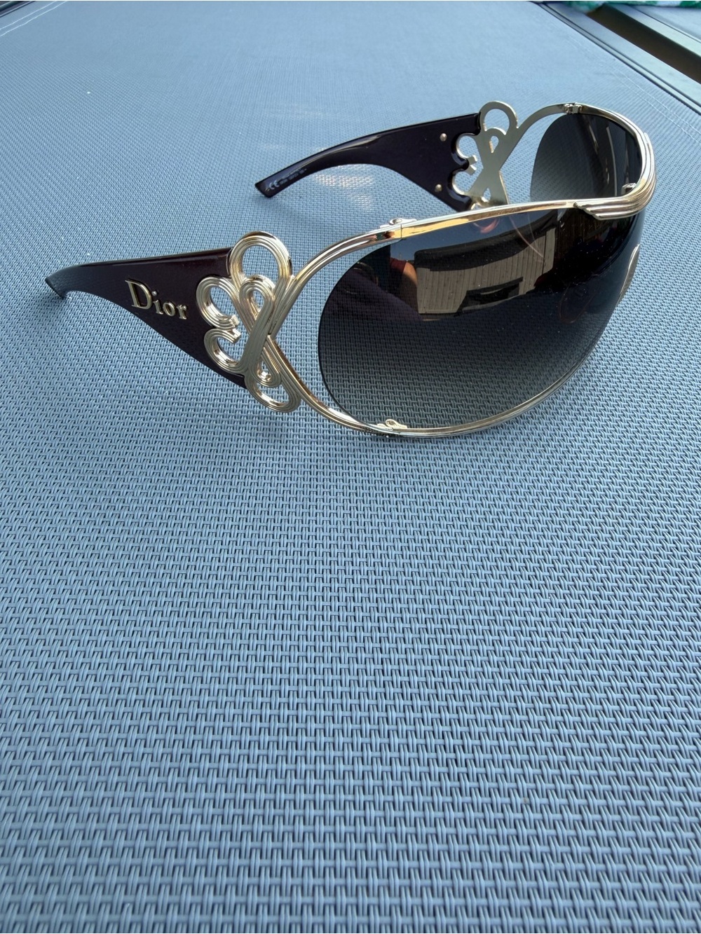 RARE 2004 Christian Dior DIORI QEPZV Y2K Shield Sunglasses + Case - Picture 5 of 5